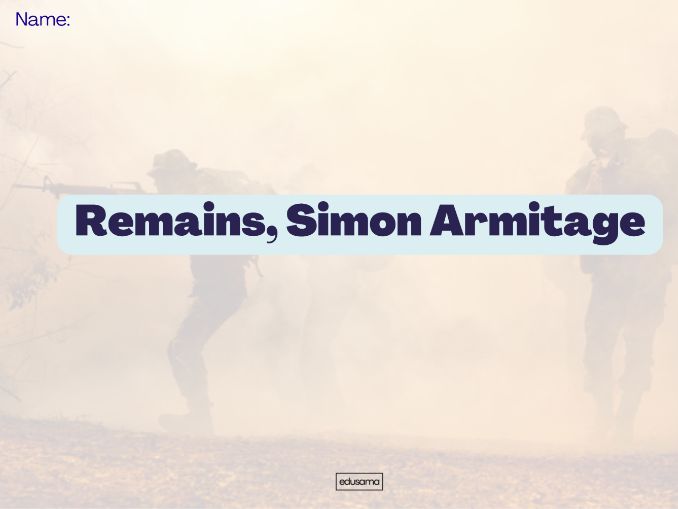 AQA Remains, Simon Armitage - Study Booklet
