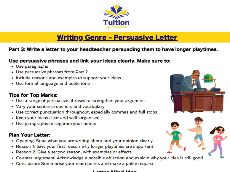 10. 11+ English - Writing: Persuasive Letter; Spelling and Vocabulary