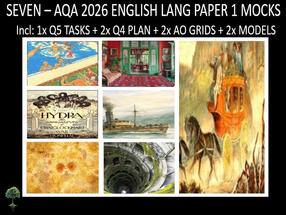 SEVEN - AQA PAPER 1 | 2026 FULL MOCKS | Q5 TASKS | Q4 PLAN | AO GRIDS | MODELS