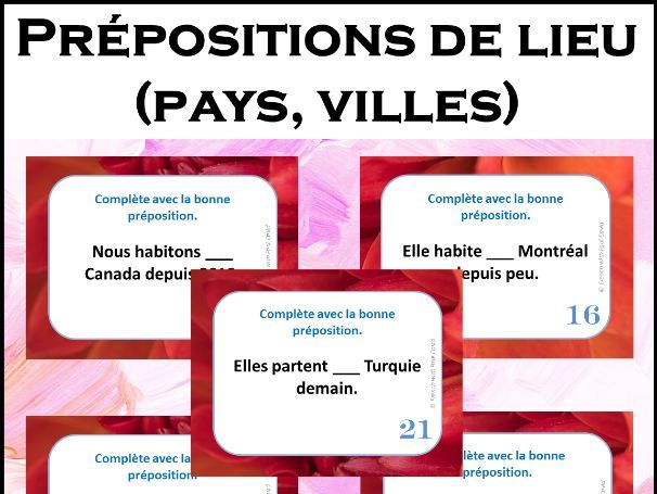 Prépositions de lieu (pays, villes) - 28 CÀT / French Grammar