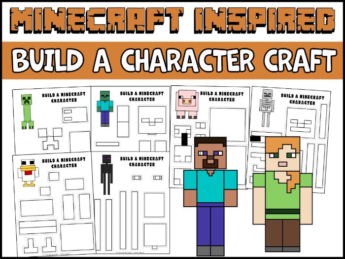 Minecraft Build a Character | 8 Cut & Paste Crafts