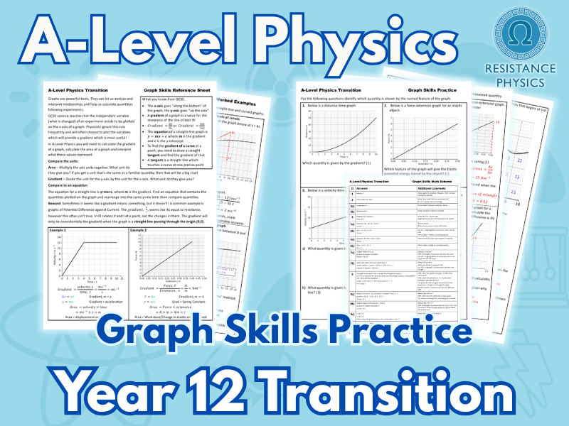 A-Level Physics Transition - Graph Skills Practice for New Year 12 Students