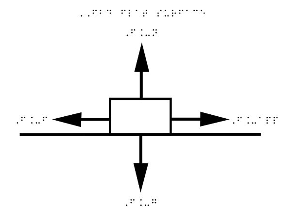 Free Body Diagram | Flat Surface | Braille UEB Contracted | PIAF Ready