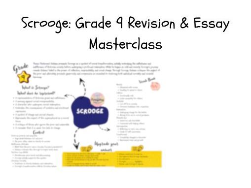 A Christmas Carol – Scrooge Grade 9 Character Revision Sheet | Essay Plan + Context + Vocabulary |