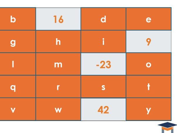 Crazy bingo template