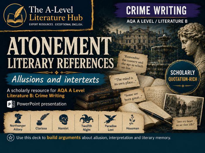 Atonement: Literary References and Intertexts – 92-Slide Scholarly PowerPoint | AQA A Level Literatu