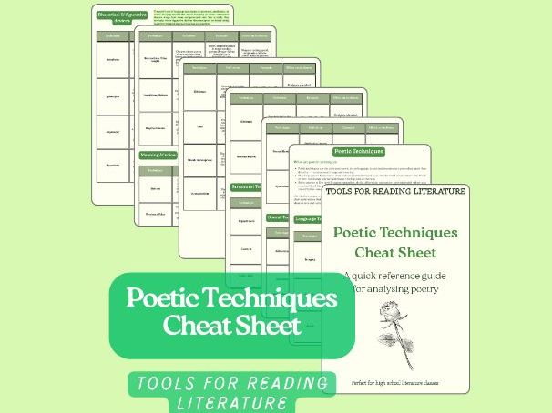 Poetic Techniques Cheat Sheet (GCSE, BFI & A-Level English)