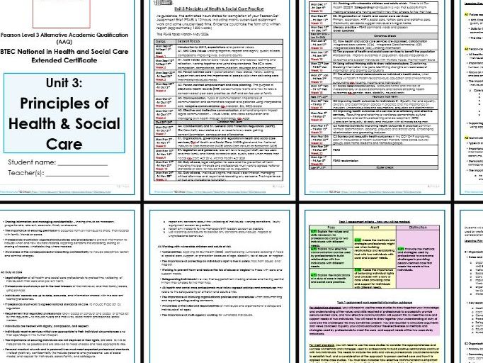 AAQ BTEC Health & Social Care Unit 3 Principles in HSC planning and introduction