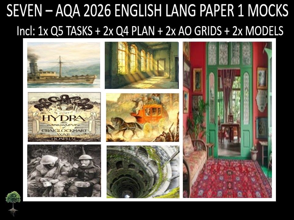 SEVEN - AQA PAPER 1 | 2026 FULL MOCKS | Q5 TASKS | Q4 PLAN | AO GRIDS | MODELS
