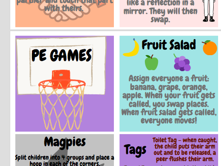 PE Warmup Games - Reaching Teachers