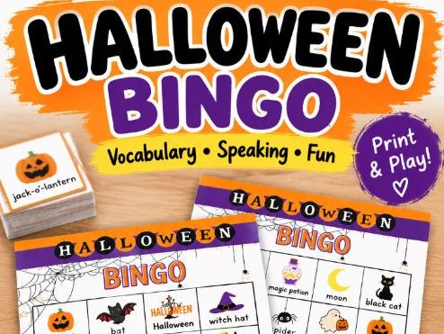 Halloween Bingo Game | Printable Halloween Activity | Fall Classroom Game