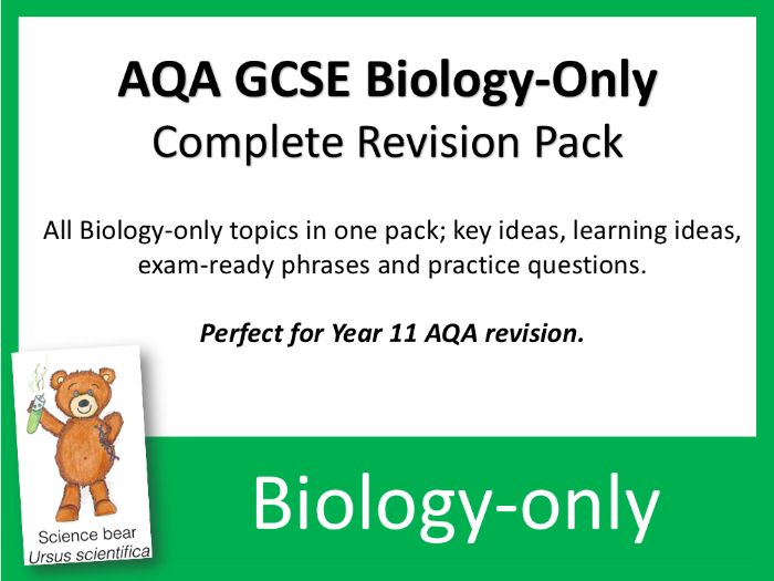 AQA GCSE Biology-Only Revision Sheets