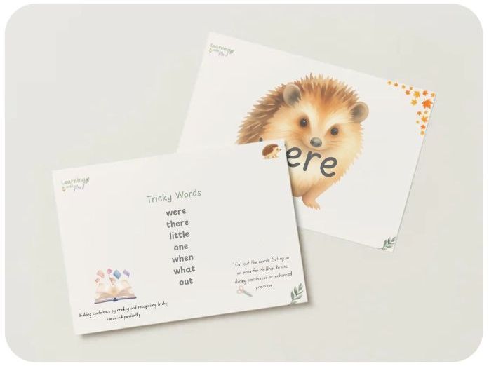 Autumn Tricky Word Hedgehogs - Phase 4 (part 2)