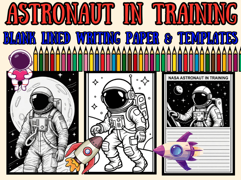NASA Astronaut in Training: Lined Writing Paper & Templates | NO PREP Printable