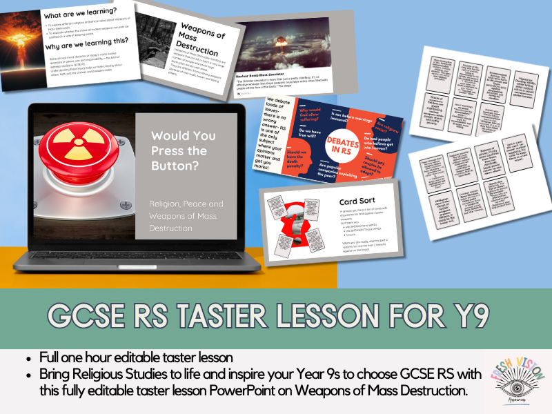 Year 9 GCSE Religious Studies Taster Lesson – Weapons of Mass Destruction (Editable PowerPoint)