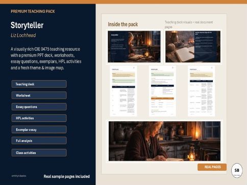 Storyteller by Liz Lochhead – Full teaching pack from Smithy's Basics