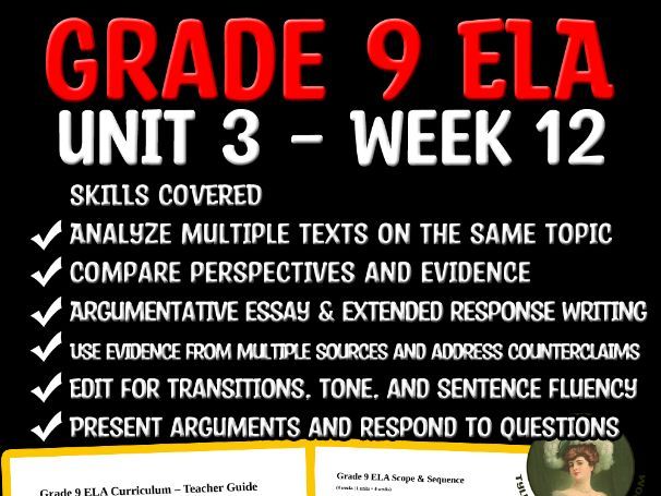 Grade 9 ELA Unit 3 Week 12 | Synthesis & Summative Argument