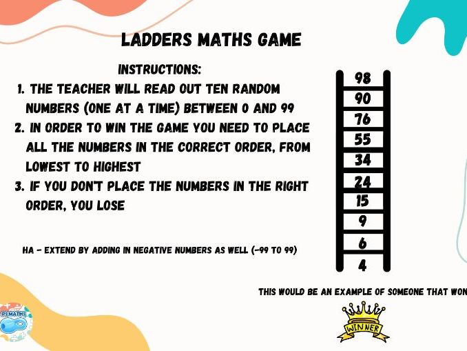 Ladders Maths Game (KS2 Maths Starter) Teaching Resources