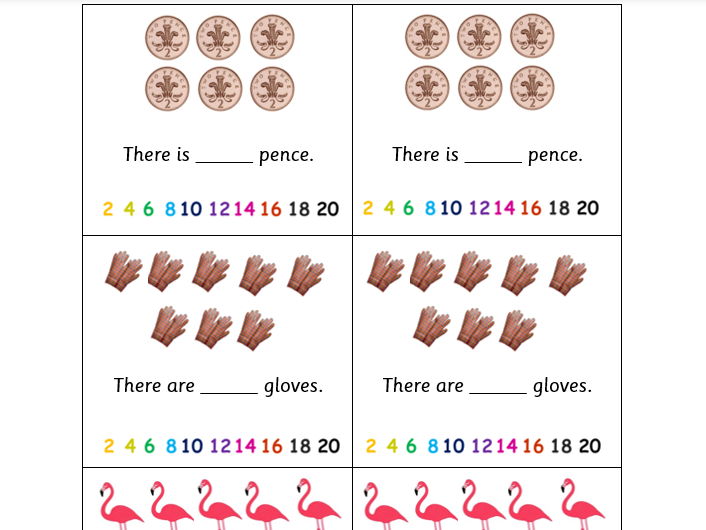 Year 1 Counting in 2s worksheet