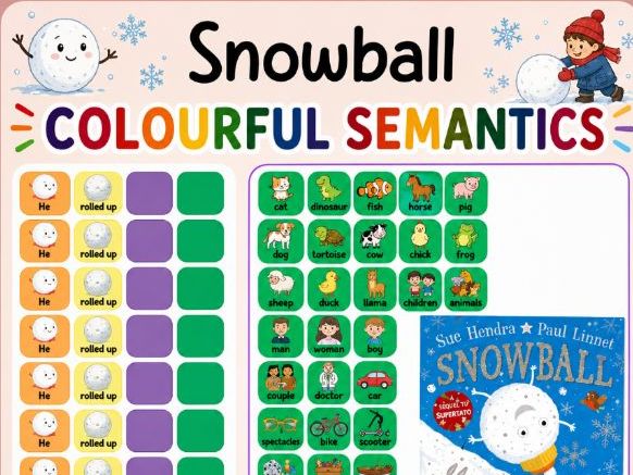 Snowball by Sue Hendra and Paul Linnet- colourful semantics