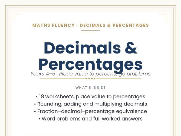 Decimals & Percentages Pack
