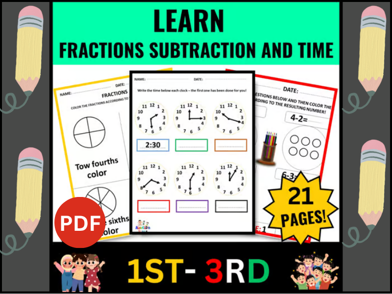 Learning Fractions Subtraction Time