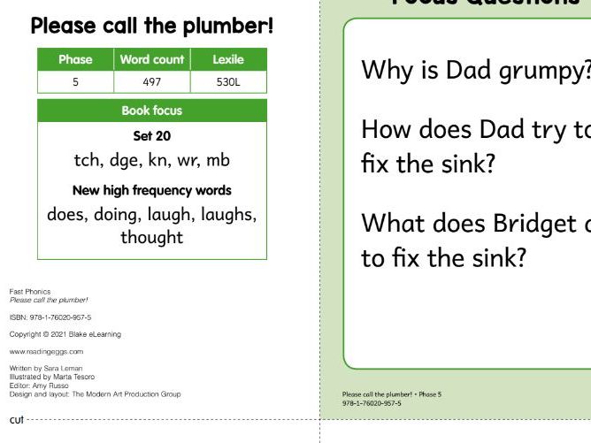 Fast Phonics: Please call the plumber!