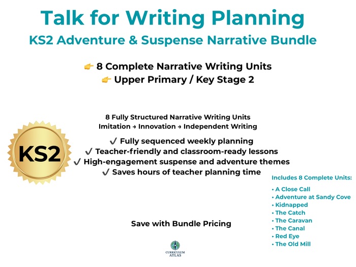 Talk for Writing Planning Bundle | KS2 Adventure & Suspense Narrative Units | 8 Complete 4-Week Writ
