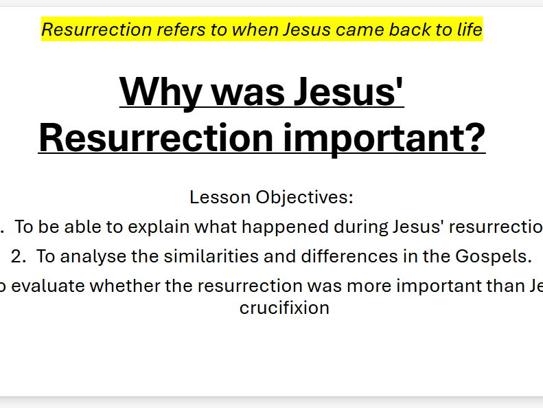 GCSE RE AQA – Why Was Jesus' Resurrection Important?