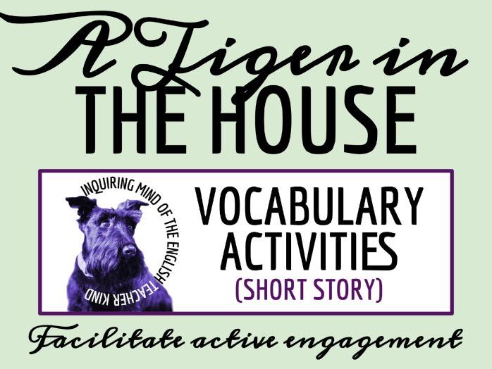 "A Tiger in the House" by Ruskin Bond Vocabulary Games | Crossword Puzzle | Word Search