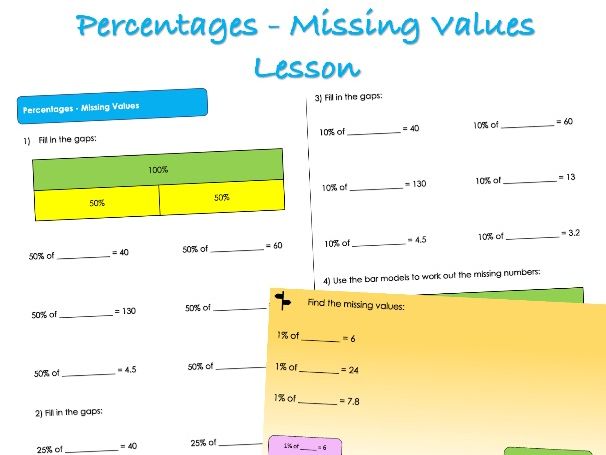 Year 6 FDP - Percentages - Missing Values Lesson