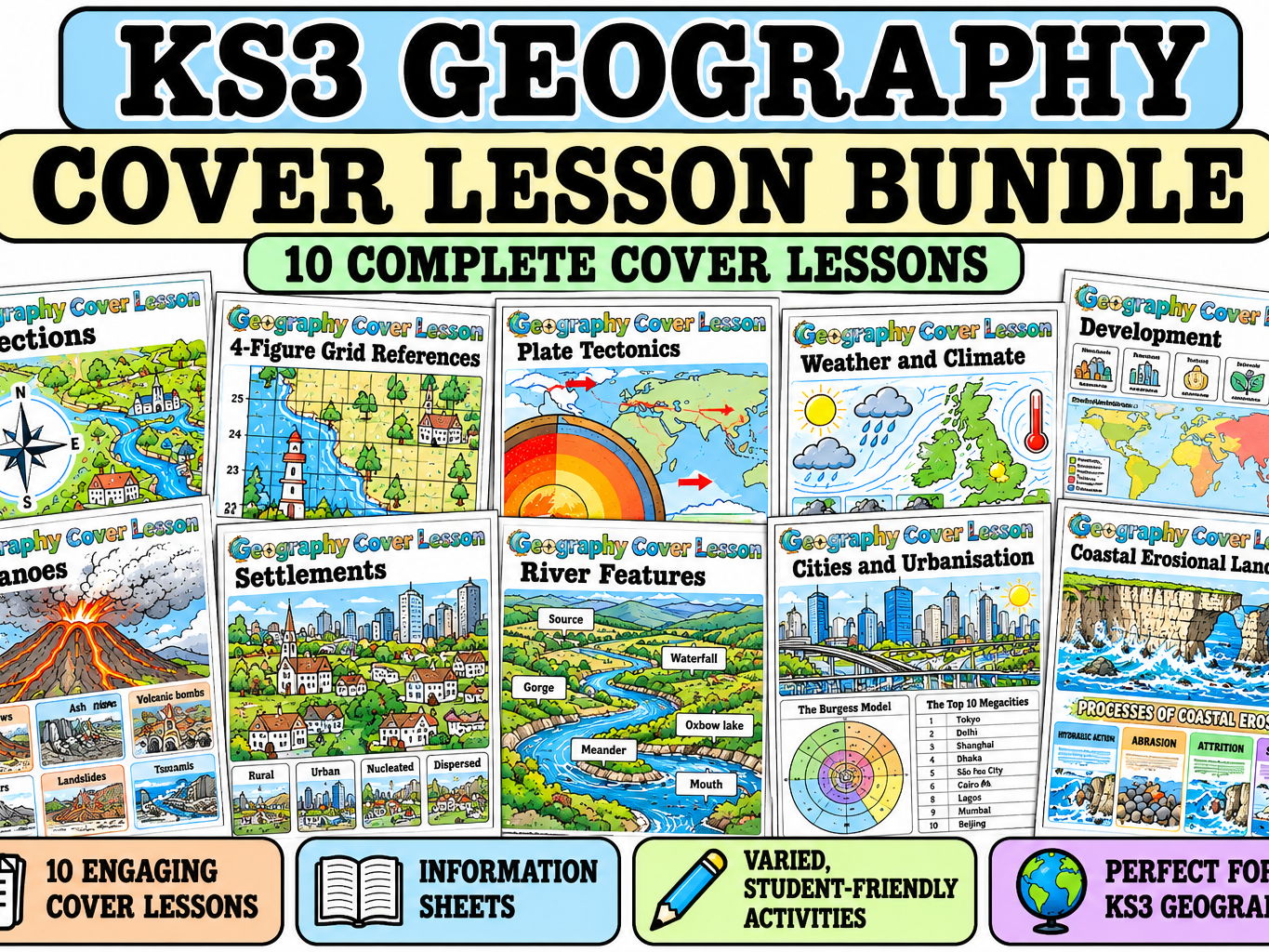 Geography Cover Lessons: Key Stage 3 Bundle