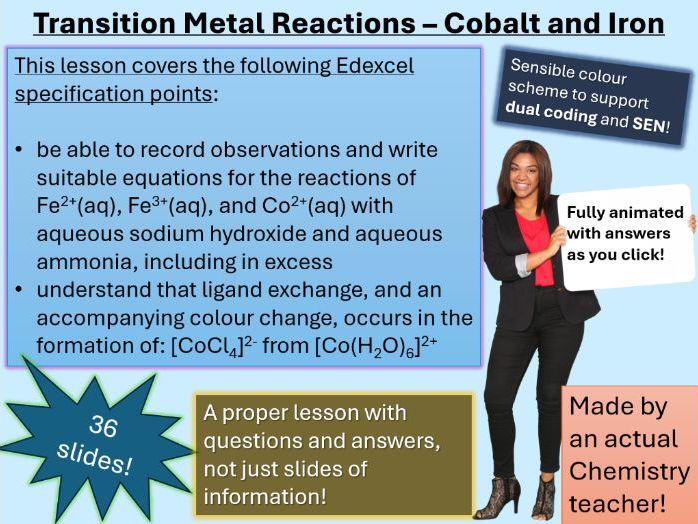 Transition Metal Reactions | Cobalt and Iron (click for video preview)