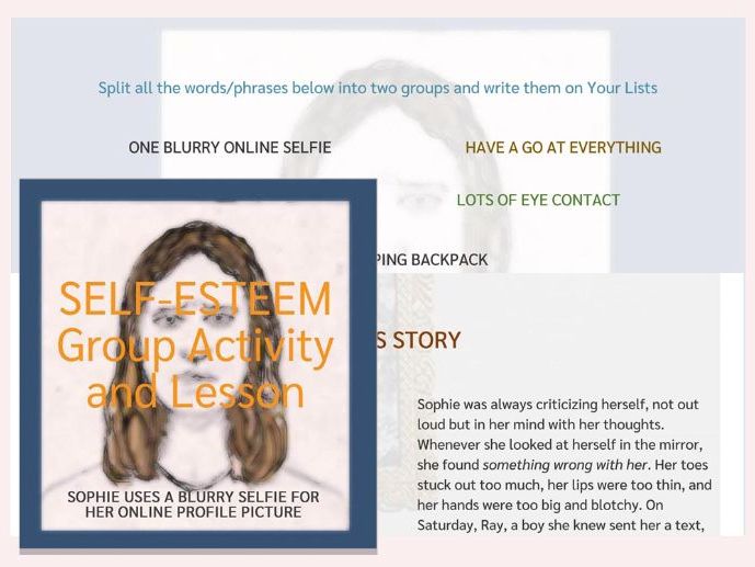 Self-esteem Lesson -  Group Activity, grades 8-12 (US)
