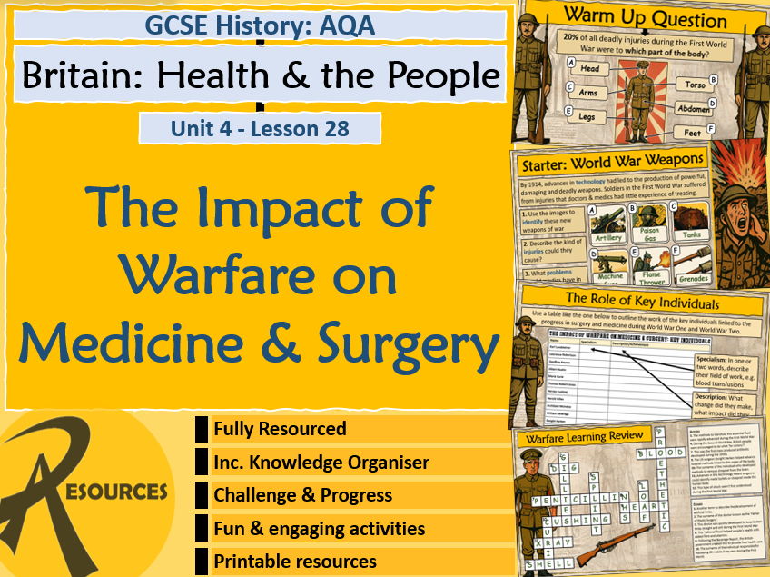 Impact of War on Medicine & Surgery - GCSE AQA - Medicine Health & People - GCSE