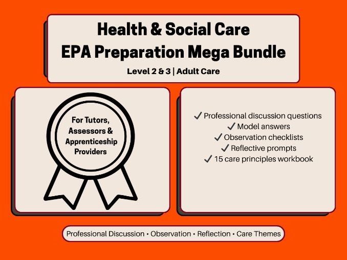 Health & Social Care EPA Preparation Bundle – Level 2 & 3 Adult Care Professional Discussion