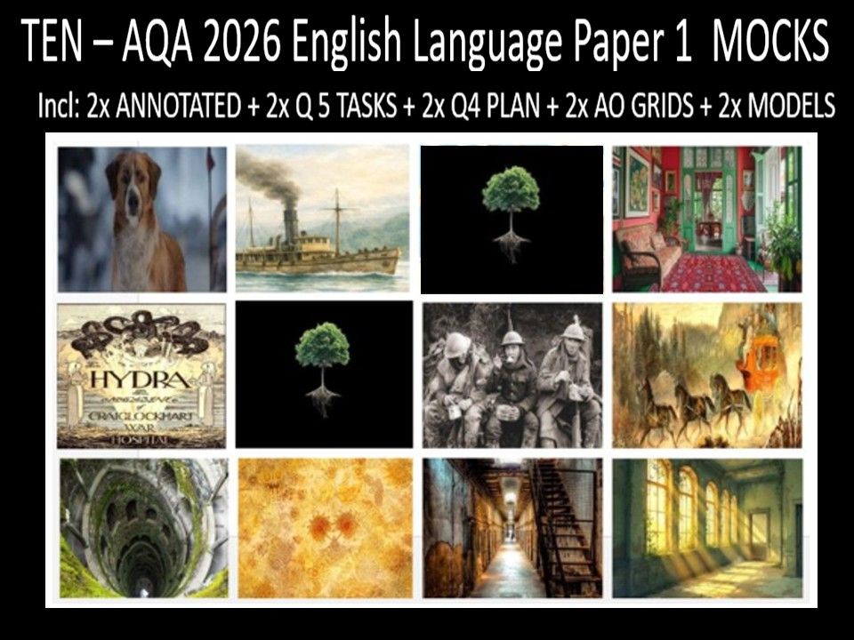 TEN - AQA PAPER 1 |2026 FULL MOCKS |ANNOTATED| Q5 TASK| Q4 PLAN| AO GRIDS| MODELS