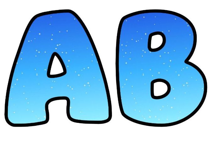 Electric Blue Gradient Bubble Letters | Patterned Bulletin Board Letters | Classroom Display Pack