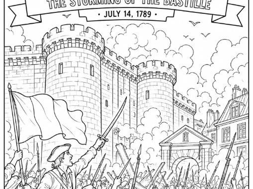 French Revolution- The Storming of the Bastille (July 14, 1789) Colouring Page