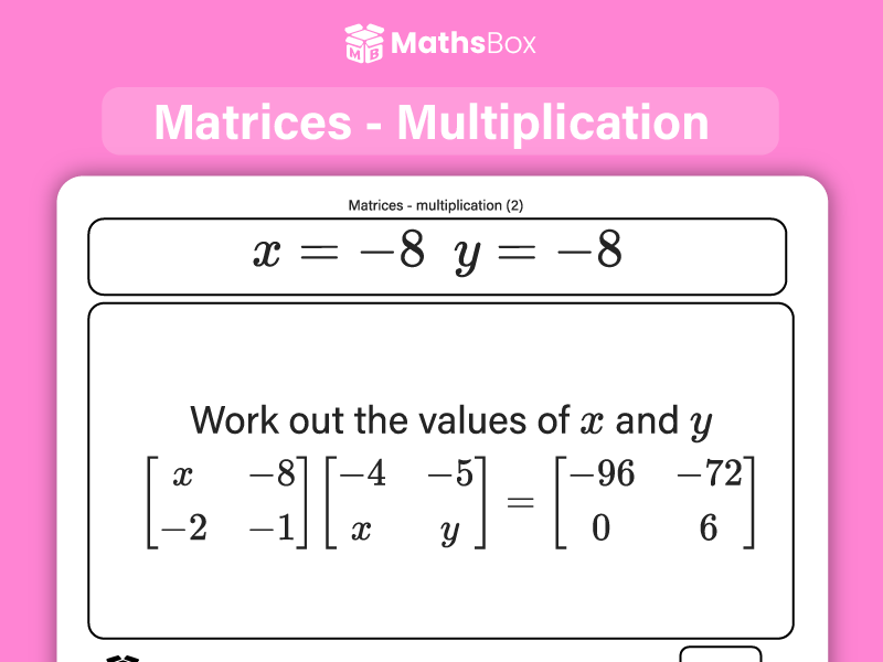 L2 Further Maths: Matrices Multiplication Treasure Hunt