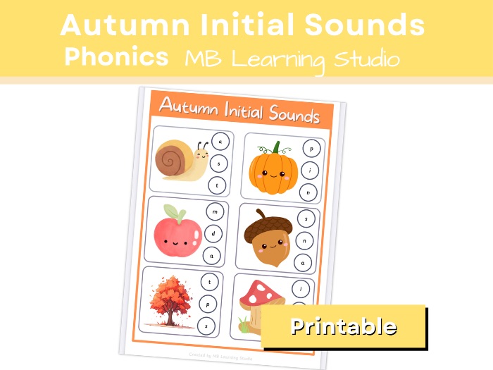Autumn-Themed Phase 2 Initial Sounds Activity