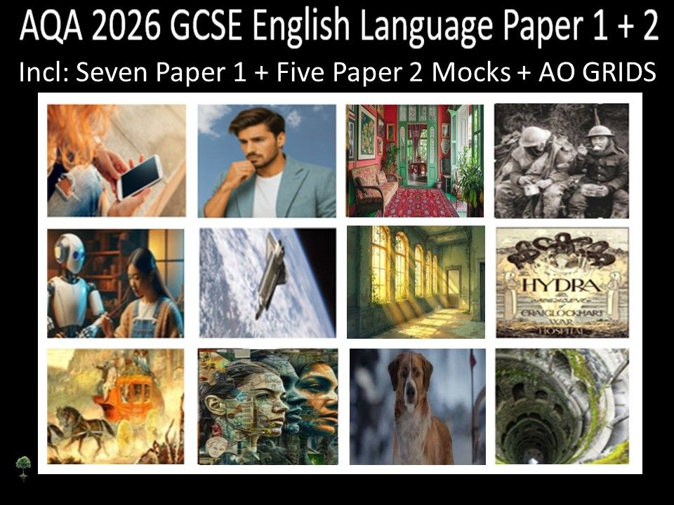 Twelve AQA 2026 GCSE English Language Paper 1 & 2 Mocks | AO Grids