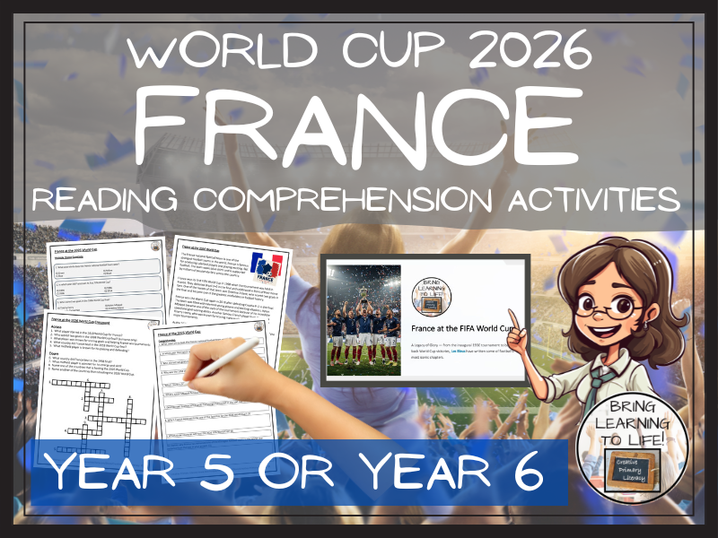 France World Cup 2026 Reading Comprehension Activities | Year 5 or Year 6