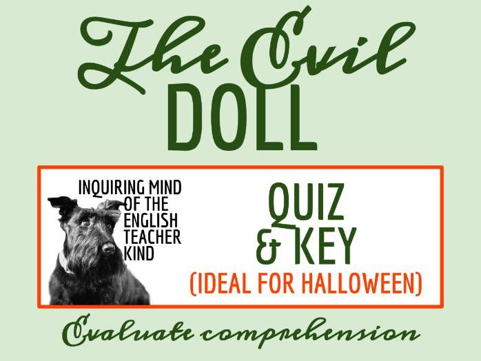 "The Evil Doll" by Hannes Bok Quiz and Answer Key (Halloween Horror Short Story)