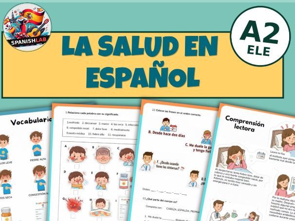 Spanish Health & Symptoms Worksheets – A2 Reading Comprehension Grammar Practice