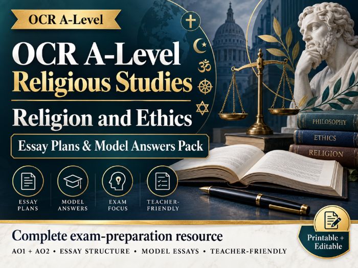 OCR A-Level Religious Studies - Religion and Ethics Essay Plans & Model Answers Pack | H573/02