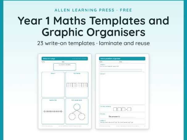 FREE Year 1 Maths Templates | Part Whole, Bar Model, Ten Frames, Number Lines