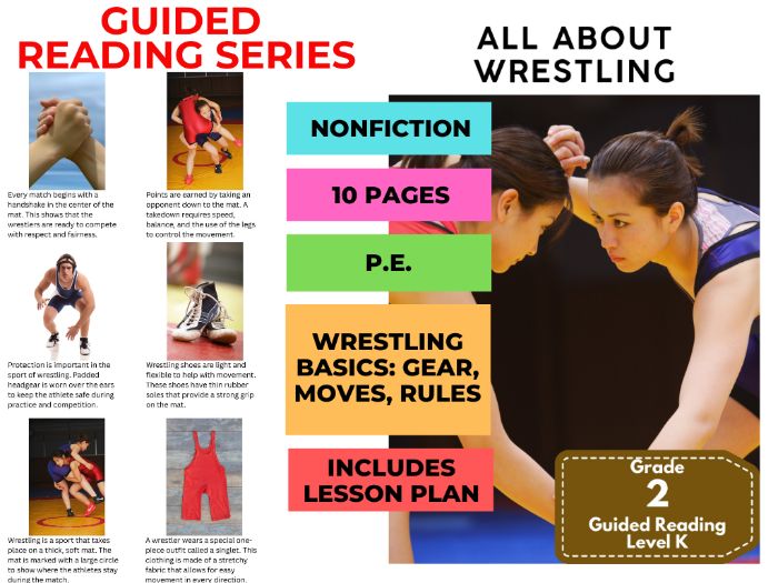 Guided Reading Level K - All About Wrestling (with Lesson Plan)