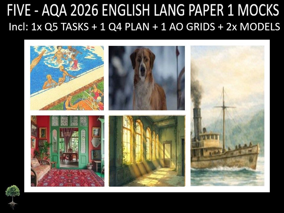 FIVE - AQA PAPER 1 | 2026 FULL MOCKS | Q5 TASKS | Q4 PLAN |AO GRIDS | MODELS