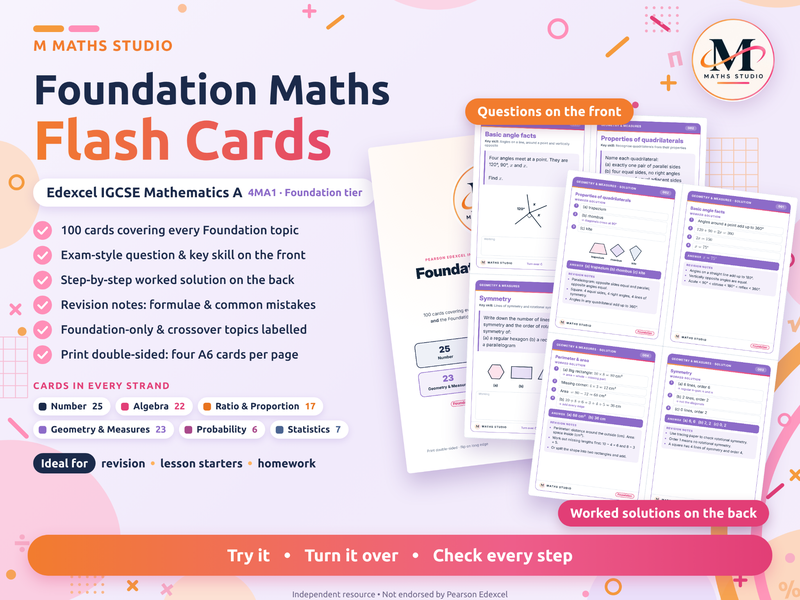 Edexcel IGCSE Maths Foundation Flash Cards